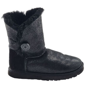UGG Bailey Black Silver Sparkle Shearling Sheepskin Winter Boots Size 7